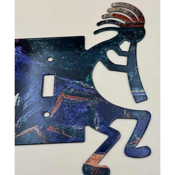 Lazart Kokopelli Reversible Metal Double Light Switch Cover Southwest Fertility - Picture 6 of 9